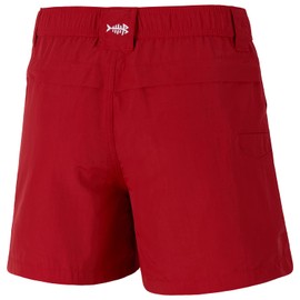 BASSDASH Youth 5" Fishing Shorts UPF 50+ Water Resistant Quick Dry Boys Girls Hiking Cargo Shorts with Pockets FP03Y Chili Red