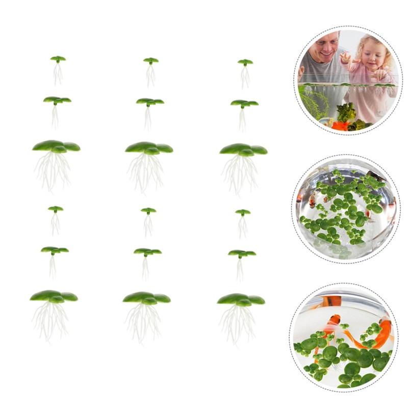 Kisangel 6 Pack Fake Floating Duckweed for Aquarium Pond Natural