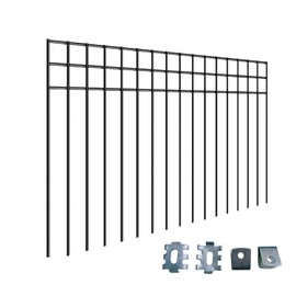 24x15-inch No Dig Animal Barrier Fence, 10 Pack Black Dig Protective Fence with 1.5 inch Spike spacing, Dog/Rabbit/Groundhog Underground Defence, for Outdoor Garden Patio