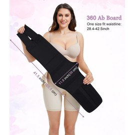 YERKOAD 360 Lipo Foam Ab Board Post Surgery Liposuction Abdominal Compression Boards Belly Wrap Lipo Recovery Waist Cincher(Black, One size)