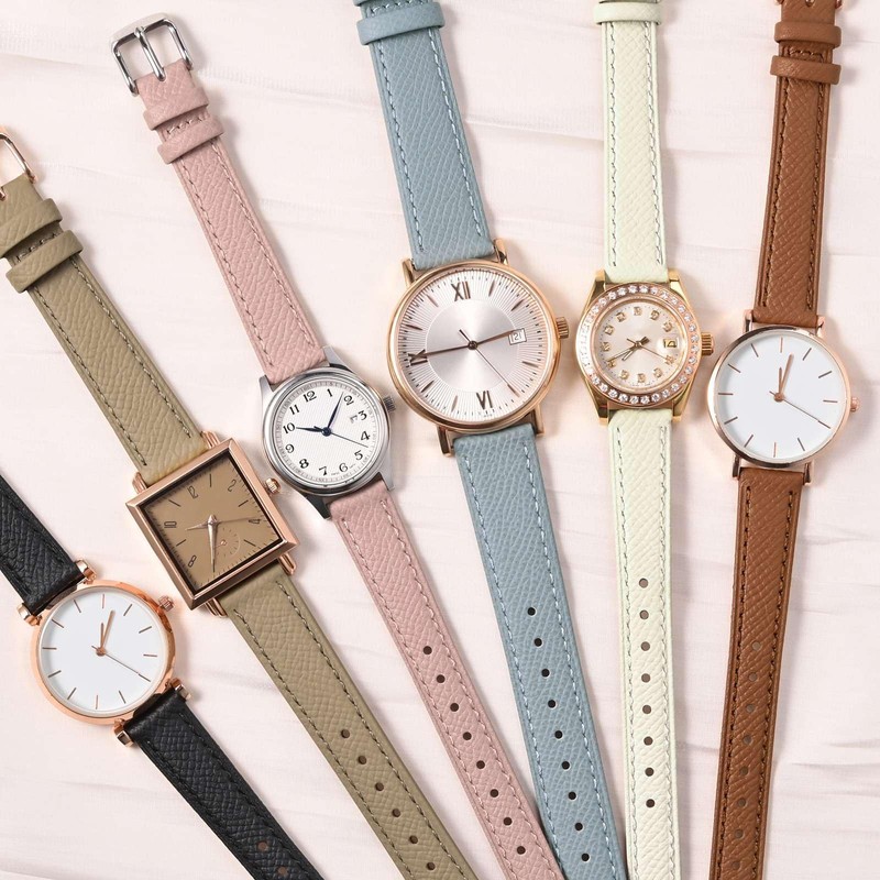 WOCCI 18mm Grace Watch Band for Ladies, Top Grain Leather,