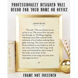 Lone Star Art John Muir - The Sun Shines Not On Us Poster - 11x14 Unframed Typography Book Page Print - Great Inspirational and Motivational Gift and Home and Office Decor