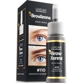 BrowXenna Tinte de cejas de henna para profesionales y principiantes, henna natural real orgánica, color oscuro, tinte permanente para cejas (110)