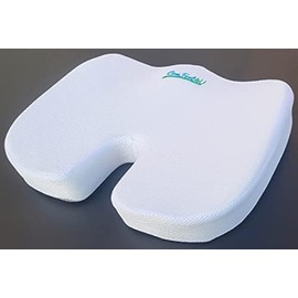 Comfort4U Orthopedic Memory Foam Seat Cushion for Car seat - Office Chair - Gaming Chair - Boat seat - Tailbone Cushion - Coccyx Cushion - Sciatica Pillow for Sitting (White, Mesh)