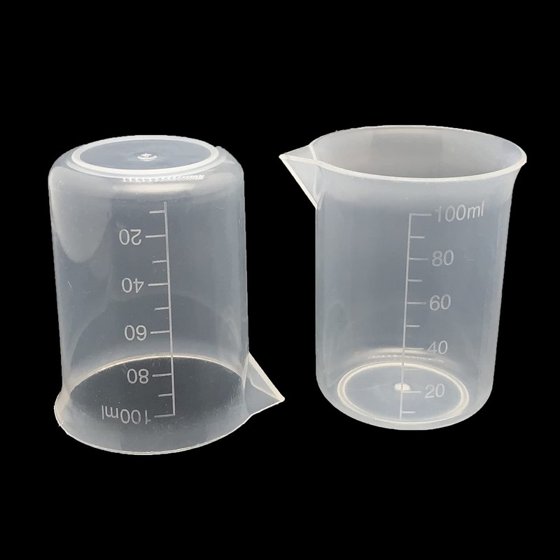 8 Pcs Epoxy Mixing Cups, 100ml/3.4oz Plastic Graduated Cup Clear
