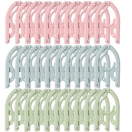 30 Pcs Folding Clothes Hanger, Travel Coat Hangers, Portable Travel Hangers Foldable, Attractive and Durable Suitable for Home Hotel Camping (3 Colors)