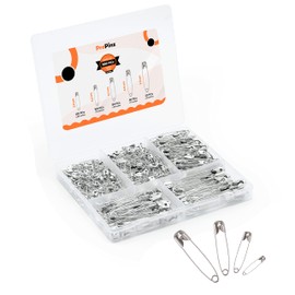 Safety Pins Assorted Sizes - Strong Nickel Plated Steel, Rust Resistant - Ideal for Art & Crafts, DIY, Pinning, Hemming, Dressmaking, Sewing and More (Silver, Pack of 360-5 Sizes)