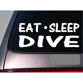 EZSTIK Eat Sleep Dive Sticker *G851* 8" vinyl diving scuba gear mask wetsuit snorkel