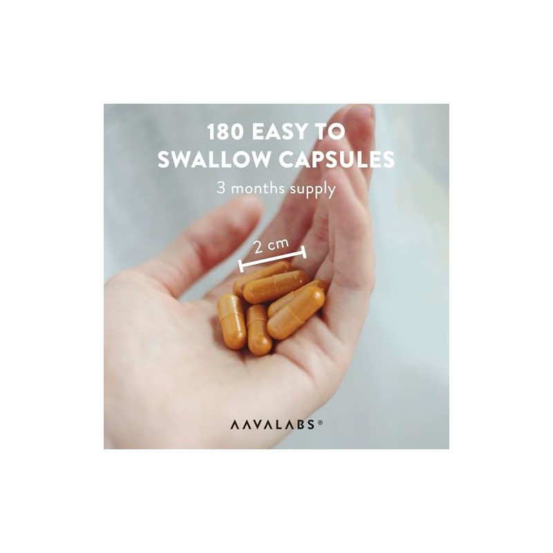 AAVALABS Turmeric and Black Pepper Capsules with Ginger Root Extract