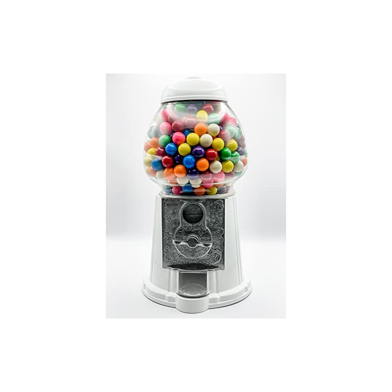 Gumball Dreams Classic Gumball Machine/Candy Dispenser, 9 Inch - White