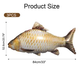 Pack of 3 Koi Fish Balloons, Inflatable Animal Balloons, Animals 33 Inch Large, Koi Fish Foil Balloons for Parties