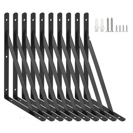 NOVAKA Escuadras para Repisas 10pcs de Pared , Ménsulas Resistentes con Tornillos, Soportes para Estantes en Dormitorio, Baño, Sala de Estar, Sala de 