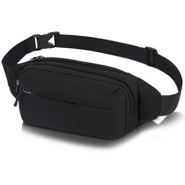 Bum Bag Belt Bag for Men Women Waist Bag Sport Waterproof Stylish Hip Bum Waist Fanny Pack for Outdoor Travel Hiking Dog Training, Black (black-a), Fashion