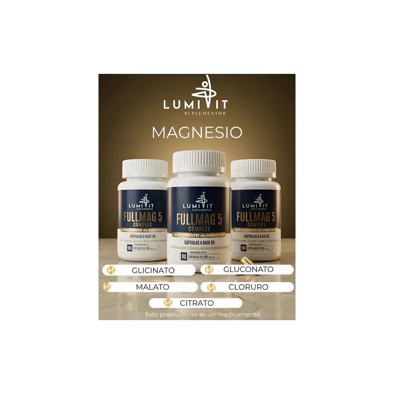 Magnesio Lumivit Fullmag Complex Magnesios Citrato Gluconato Glicinato Malato Vitamina