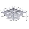 FRIXCHUR Dimmable Crystal Chandelier Ceiling Light with Remote Square Led