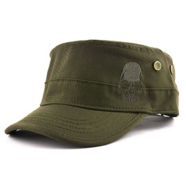 M MOACC Cadet Hats for Men - Cadet Army Cap Basic Military Style Hat Cotton Buckle Adjustable Newsboy Hats, Green