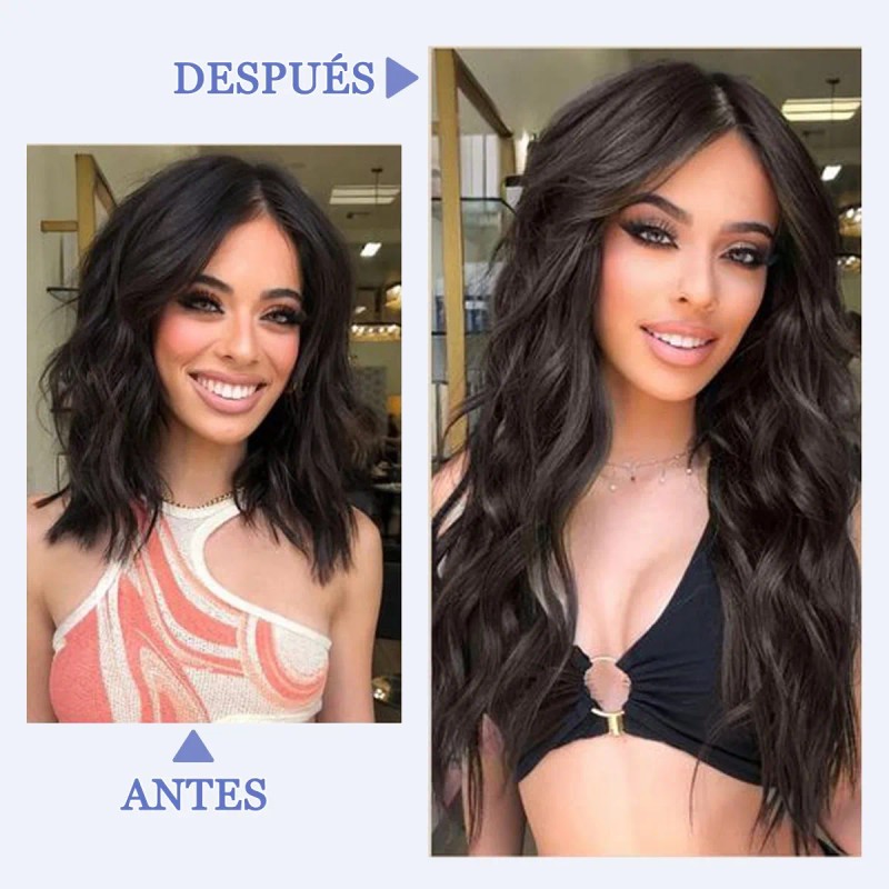 Extensiones De Cabello Con Clip, 6 Piezas, Cabeza Completa