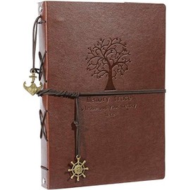 Scrapbook Album, AIOR Photo Album Scrapbook, DIY Vintage Scrap Book Travel Memory Album, Birthday Anniversary Presents Valentines Day Gifts for Him Her Women Men Mom Dad (Tree)