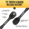 1/2 Inch Drive Ratchet, 72-Tooth Quick-Release Ratchet Wrench, 5-Degree Swing,