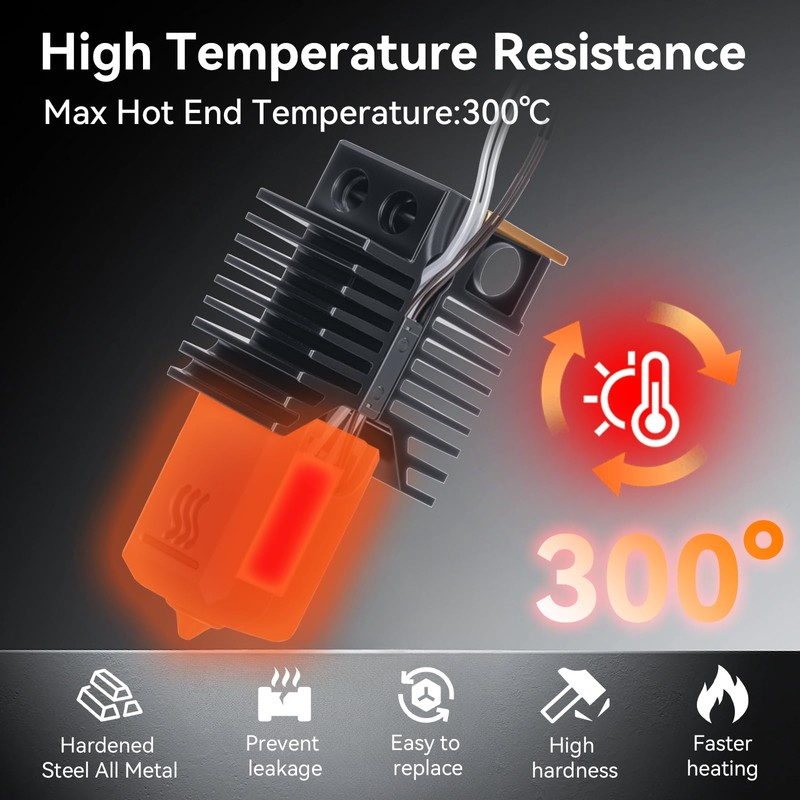 for Snapmaker U1 Hardened Steel Hotend 0.4mm,High Temp&Fast Heating Hot