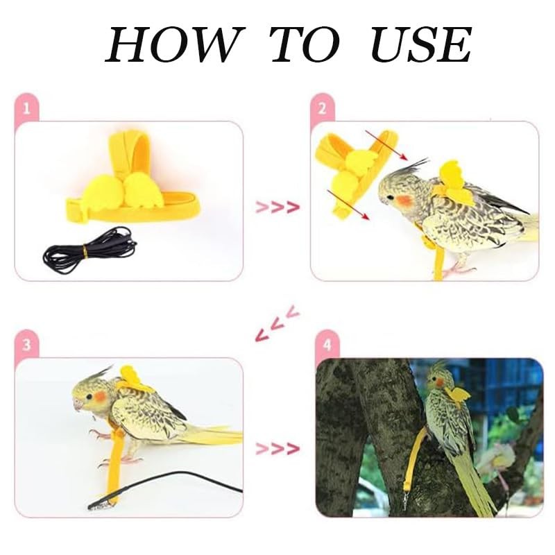 Parrot Harness and Leash Set,Bird Harness for Parrot,Pet Parrot Bird