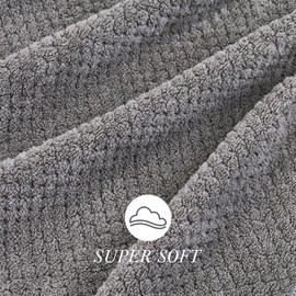 Kitzor Microfiber Hair Towel Wrap for Women - Ultra Soft and Absorbent Hair Towel with Elastic Band for Curly, Thick or Long Hair - Beige