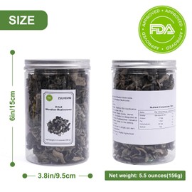 ZULHGVIN Dried Woodear Mushrooms Dried Black Fungus Mushrooms, Dried Mushrooms Dried Mushrooms Dehydrated fungus mushrooms naturally air dry 5.5oz （156g）Package