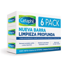 Cetaphil Limpieza Profunda, Paquete con 6 Barras de 127g c/u