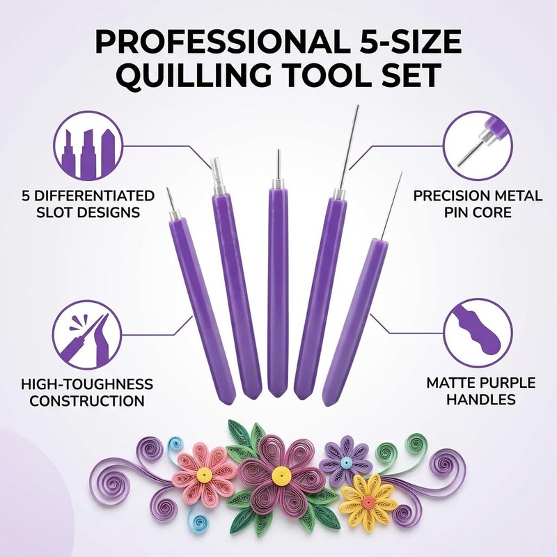 Paper Bead Roller Slotted Tool 12 Pack Paper Quilling Tools