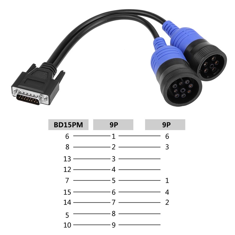 Truck Diagnose Interface 6 Pin and 9 Pin Adapter for