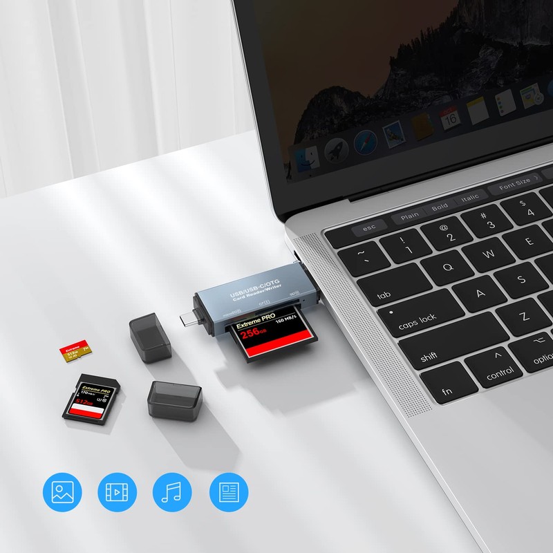 CF Card Reader LUONOCAN Compact Flash Reader Micro SD SD