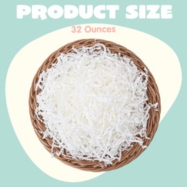 JOYIN 32oz Easter Grass, White Recyclable Paper Grass, Shred Raffia Crinkle Cut for Easter Egg Hunt, Basket Stuffer Filler, Party Bag Decor Favors, Gift Wrapping