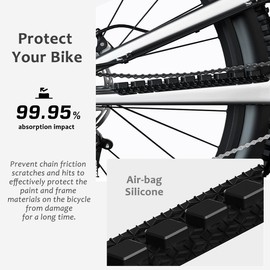 BEENOPT Protector de cadena para bicicleta, protector de cadena para marco de bicicleta, almohadilla protectora de silicona para bolsa de aire para bicicleta de montaña, BMX, MTB, bicicleta de carretera