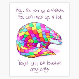 Magnet You'll Still Be Lovable Anyway Rainbow Pangolin Magnet Bumper Sticker Car Magnet Flexible Reuseable Magnetic Vinyl 5"