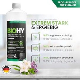 BiOHY Bodenreiniger f√ºr Wischroboter Station mit Fr√ºhlingsduft (1l Flasche) | Reinigungsmittel Konzentrat f√ºr alle Wisch & Saugroboter mit Nass-Funktion | Schaumarm & Streifenfrei | F√ºr alle B√∂den