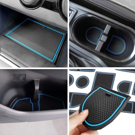 Auovo Anti-dust Door Mats for 2018 2019 2020 2021 2022 2023 Subaru Crosstrek and 2018-2023 Impreza Gate Door Liners Inserts Cup Console Mats Interior Accessories(Pack of 14) (Blue)