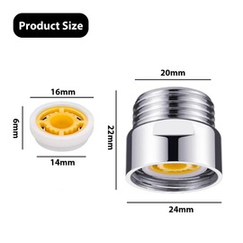 GisWell Pack of 12 Water Savers for Shower, Flow Limiter Shower Head, Water Saving Shower, Reducing Water Consumption, 1.2/1.5/1.8/2 Gallons/Min, with 8 Water-Saving Inserts