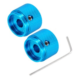 QUARKZMAN Guitar Knobs Metal, Volume Tone Control Dome Knobs, 6 x 20 x 15.5 mm Potentiometer Knobs with Wrench for Electric Guitar Bass, Blue, Pack of 2