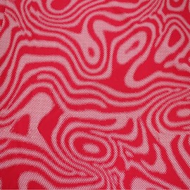 Texco Inc 60" Wide Printed 4-Way Stretch Venezia Polyester Spandex Fabric by The Yard for Apparel, Headbands, Decorations, Activewear, Maternity Wear, School & DIY Crafts, Red Tan 1 Yard