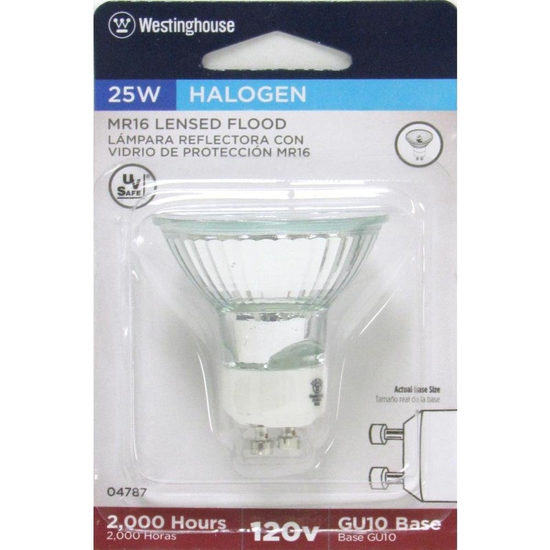 Westinghouse 0478700 25W Mr16 Halogen Flood Clear Lens Light Bulb