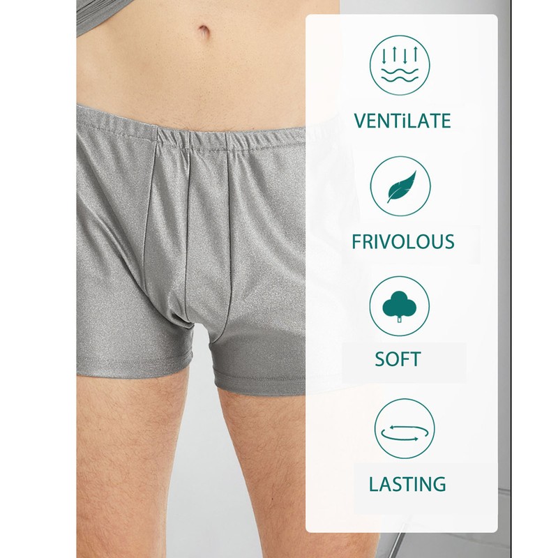 EMF Shielding Underwear Men Radiation Protection Underpants Boxer Briefs Silver