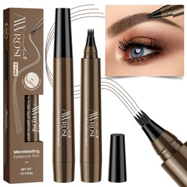 awrose AWROSE Eyebrow Pencil, 3D Waterproof Microblading Eyebrow Pen 4 Fork Tip Tattoo Pencil, Precise Natural Brow Magic Eyebrow Pencil with Hair Like Strokes, 4 Points Multi-Used Eye Brow Pencils for Women