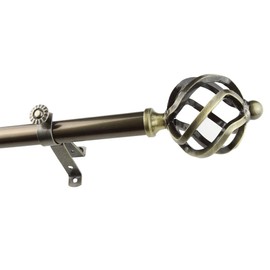 A&F Rod Décor - NEW Decorative Curtain Rod #42, 66-120 inch, Antique Brass