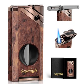 All-in-one Torch Lighter with Tool, Holder, Windproof Flame, Refillable Butane Jet Flame Lighter, Multifunctional Accessories, Gifts for Men, Cool Lighters for Candle, Outdoor (Without Gas)