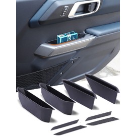 Savadicar Door Handle Storage Box, Interior Door Side ABS Pockets Organizer for 2021 2022 2023 Ford Bronco 4 Door, Expansion Accessories, Black, 4 PCs