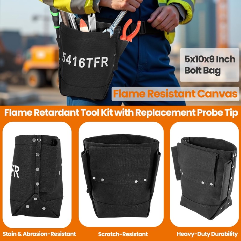 Phlosiyz Heavy-Duty Tear-Resistant Tool Bag with Reinforced Canvas,Flame Retardant Tool
