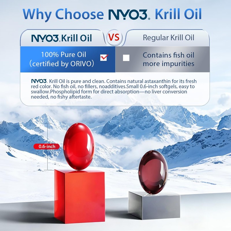 Krill Oil Omega 3 Supplement 1000mg 90 Softgels EPA &
