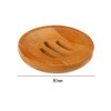2Pcs Natural Wooden Bamboo Soap Dish Round Storage Holder for