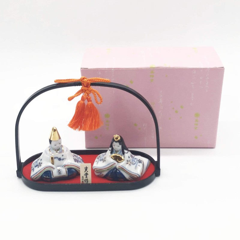 Yakushi Kiln Peach Festival Hinamatsuri Doll Dyed Nishiki Tekoro, Hinamatsuri