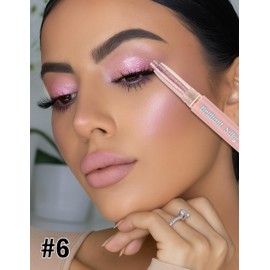 Erinde Glitter Eyeshadow Stick, Long-Lasting Eyeshadow Pen, Creamy Texture, High Coverage, Easy to Blend, Shimmering Pearl Shine for Eyeliner & Highlight Effects #06